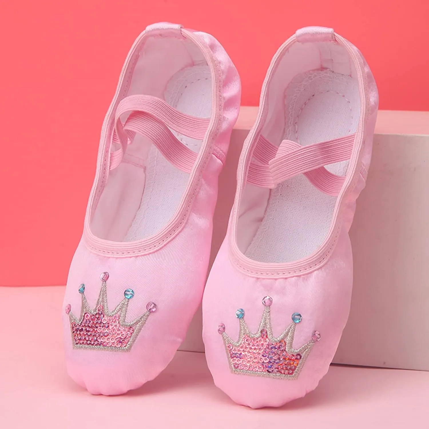 Ballet Shoes with Cartoon Cute Graphic Print for Ballet Performance Yoga Dance Indoor Shoes(Toddler/Little/Big Kid)