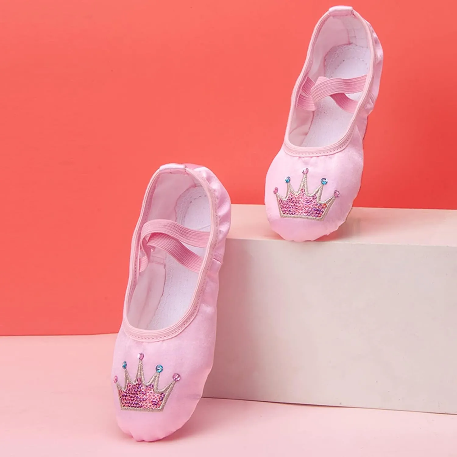 Ballet Shoes with Cartoon Cute Graphic Print for Ballet Performance Yoga Dance Indoor Shoes(Toddler/Little/Big Kid)