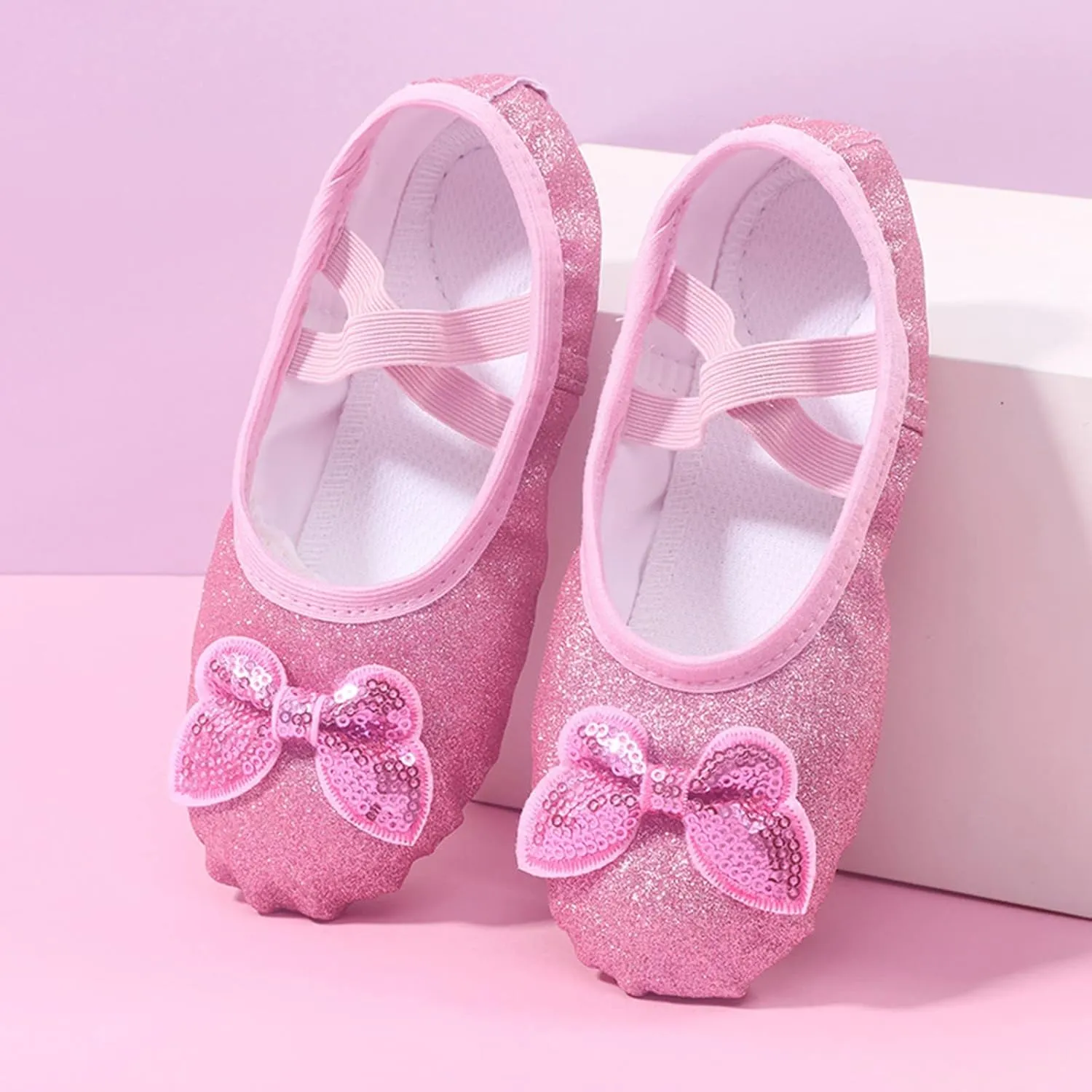 Ballet Shoes with Cute Cartoon Bow for Ballet Performance Yoga Dance Indoor Shoes (Toddler/Little/Big Kid)