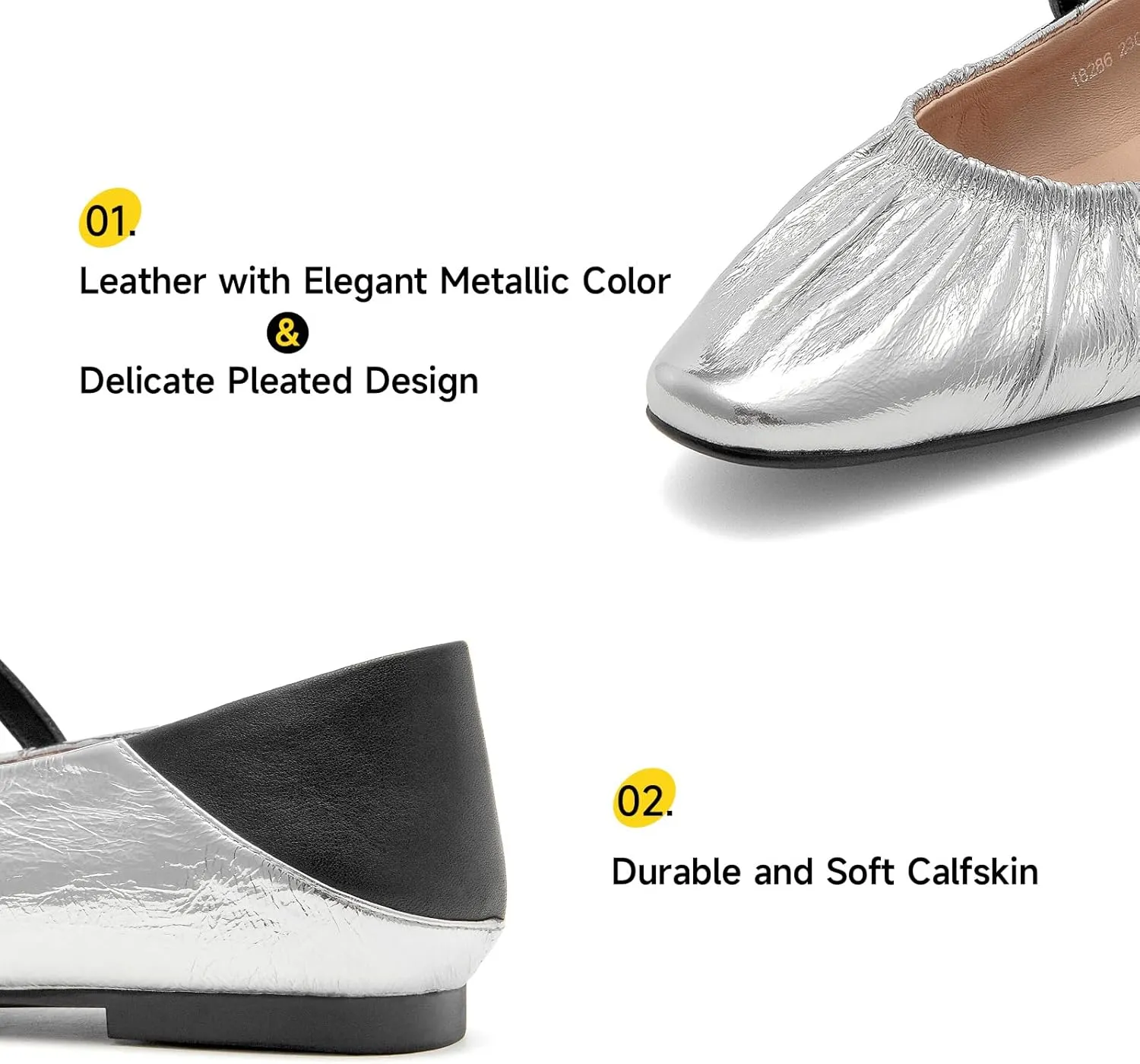 BEAU TODAY Women Mary Jane Shoes, Mary Jane Ballet Flats for Women, Pointed Toe Dressy Flats for Women, Comfortable Adjustable Strap Dress Shoes for Wedding Party