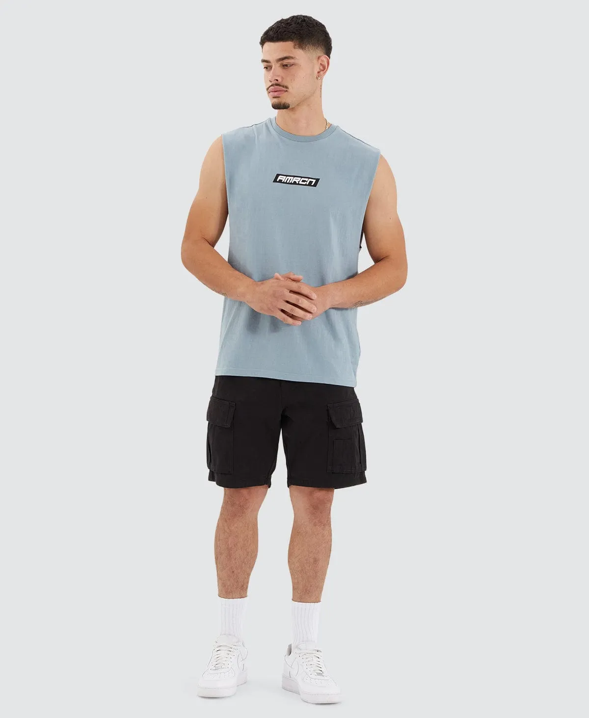 Belem Scoop Back Muscle Tee Lead Grey