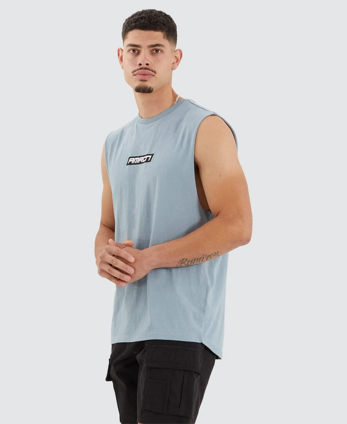 Belem Scoop Back Muscle Tee Lead Grey