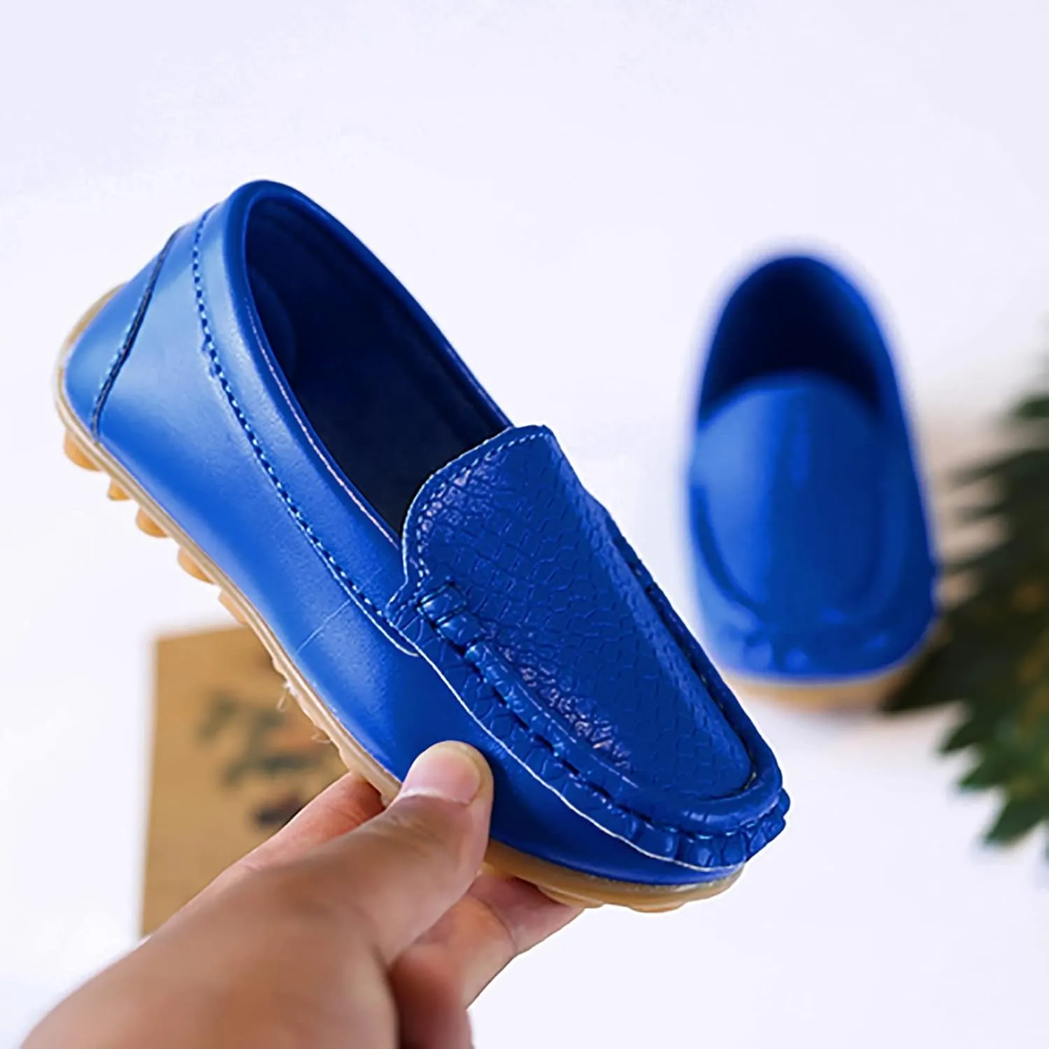 Boys Girls Loafers Casual Slip-On Moccasin Boat Dress Shoes Toddlers Kids Casual Shoes Formal Shoes Leather Flats