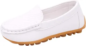 Boys Girls Loafers Casual Slip-On Moccasin Boat Dress Shoes Toddlers Kids Casual Shoes Formal Shoes Leather Flats