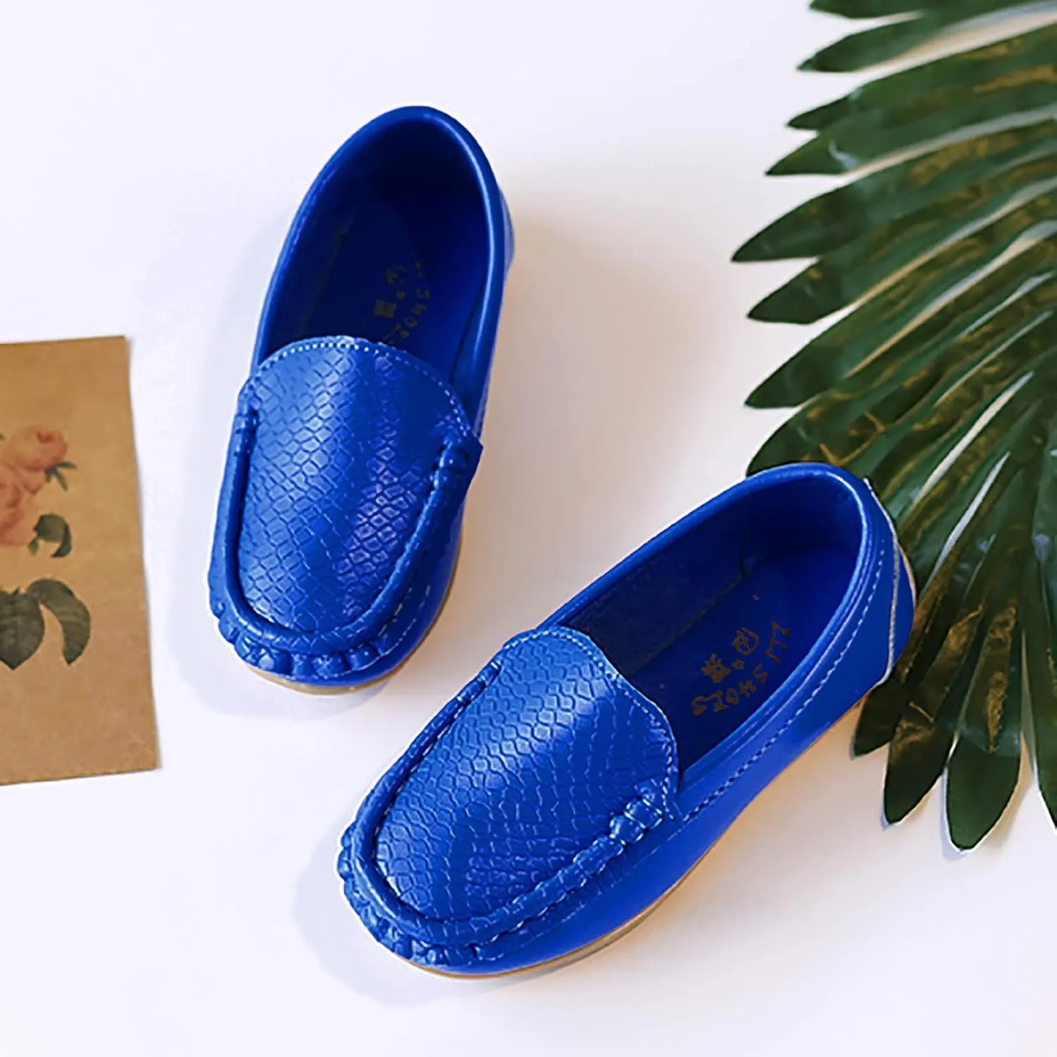 Boys Girls Loafers Casual Slip-On Moccasin Boat Dress Shoes Toddlers Kids Casual Shoes Formal Shoes Leather Flats