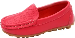 Boys Girls Loafers Casual Slip-On Moccasin Boat Dress Shoes Toddlers Kids Casual Shoes Formal Shoes Leather Flats