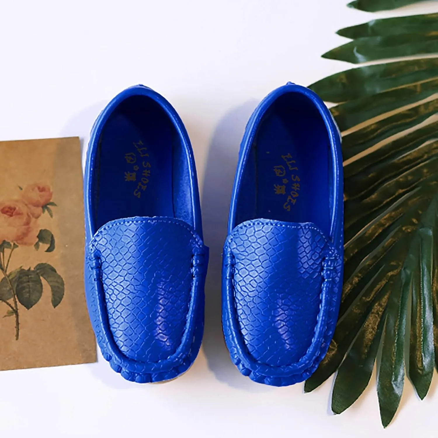 Boys Girls Loafers Casual Slip-On Moccasin Boat Dress Shoes Toddlers Kids Casual Shoes Formal Shoes Leather Flats