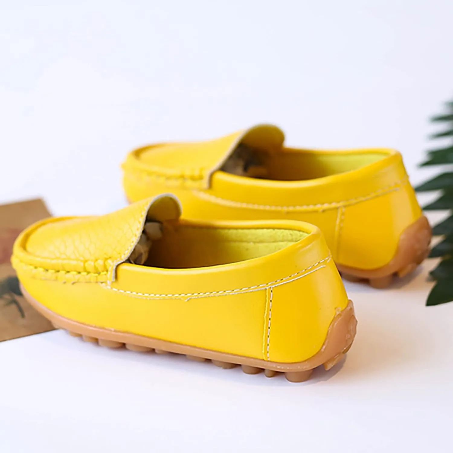 Boys Girls Loafers Casual Slip-On Moccasin Boat Dress Shoes Toddlers Kids Casual Shoes Formal Shoes Leather Flats