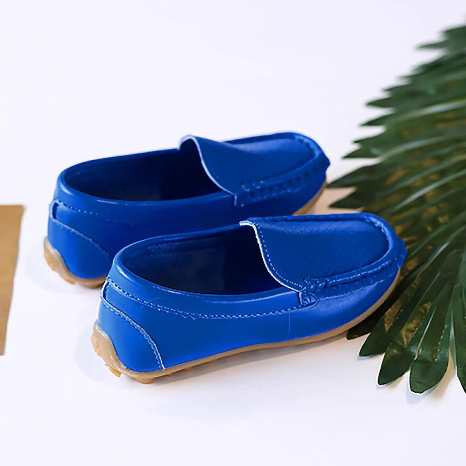 Boys Girls Loafers Casual Slip-On Moccasin Boat Dress Shoes Toddlers Kids Casual Shoes Formal Shoes Leather Flats