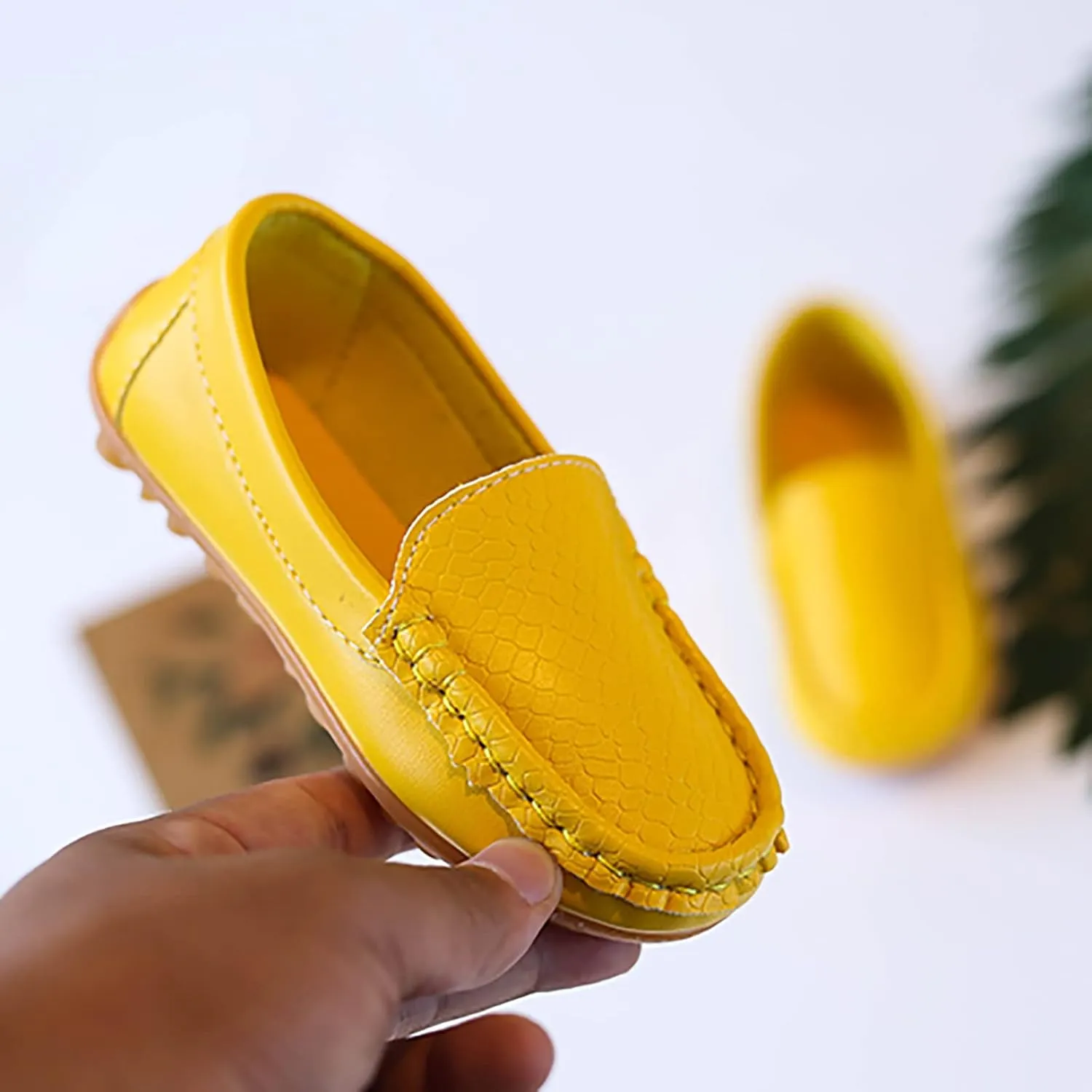 Boys Girls Loafers Casual Slip-On Moccasin Boat Dress Shoes Toddlers Kids Casual Shoes Formal Shoes Leather Flats