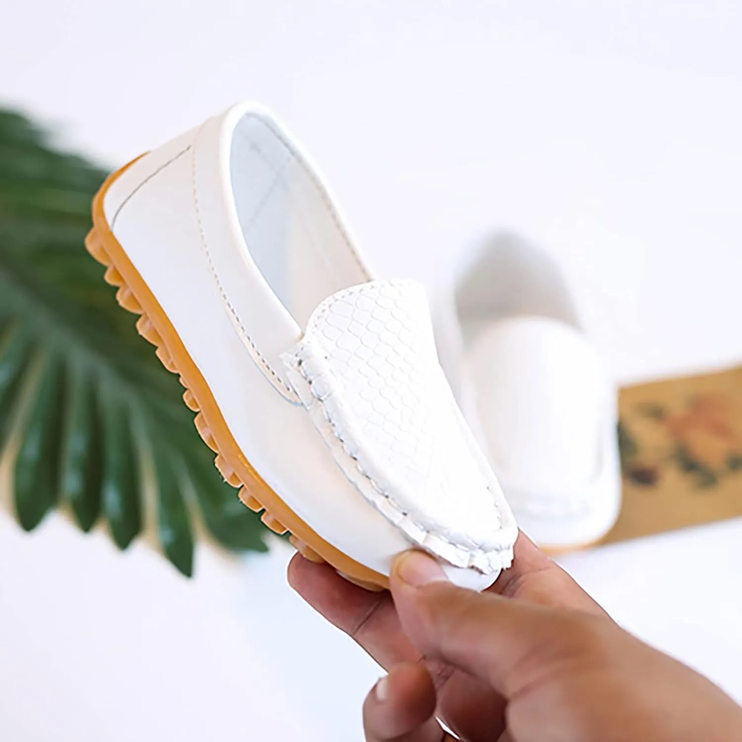 Boys Girls Loafers Casual Slip-On Moccasin Boat Dress Shoes Toddlers Kids Casual Shoes Formal Shoes Leather Flats
