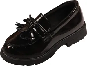 Boys Slip on Shoe Girls Slip On Leather Loafer Tassel Bow Flats School Dress Shoes for Girls and 1 Boys
