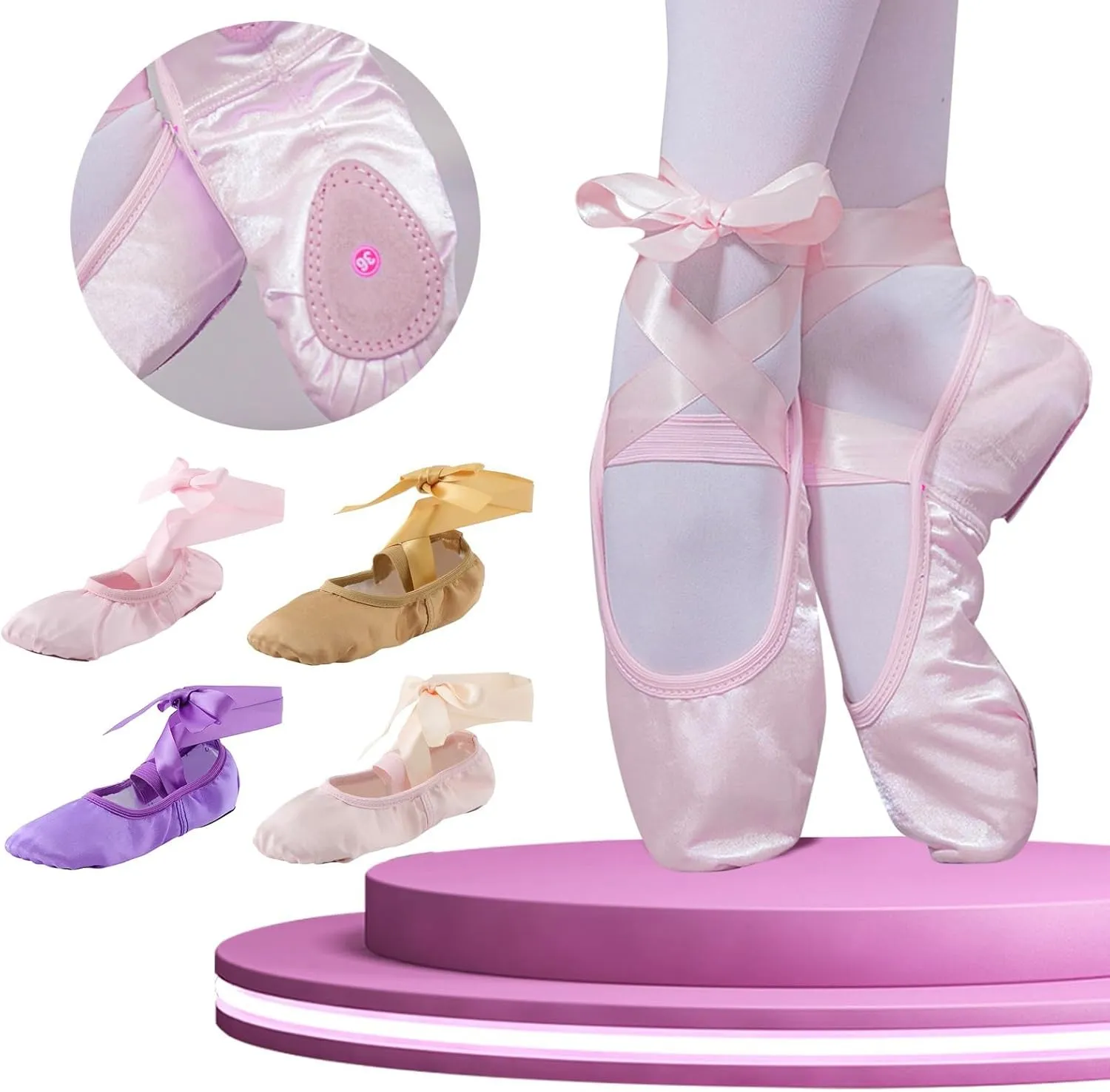 Canvas Ballet Shoes for Toddler Girls Ballet Slippers Dance Shoes(Toddler/Little/Big Kids) Girls Shoes