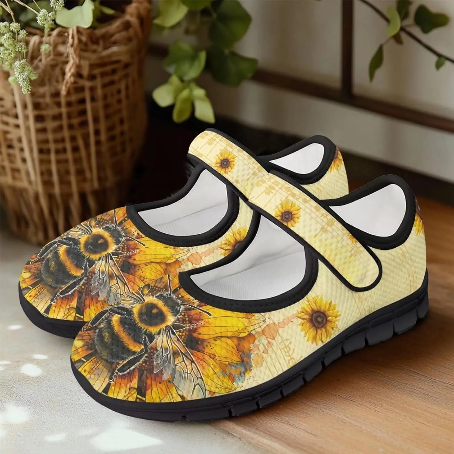 chaqlin Women Flat Shoes Non Slip Sneakers Mary Jane Comfortable Mesh Walking Tennis Shoe Wide Toe Zero Drop Athletic Strap Sneaker