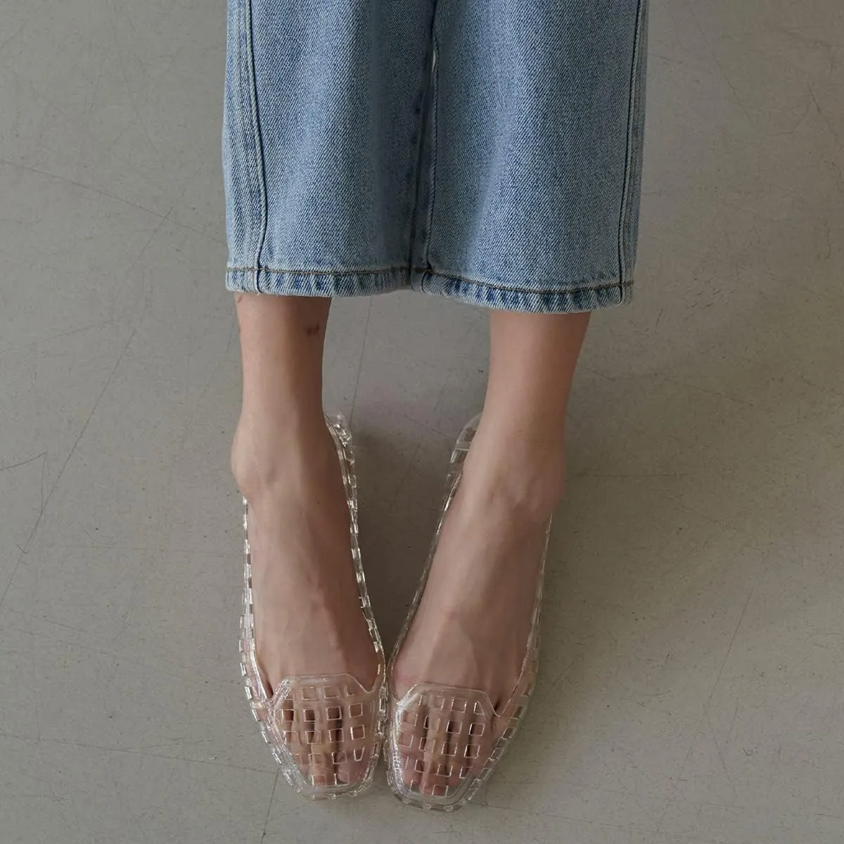 Classic/Slip on Dress Sandals, Squared Toe Flats, Jellies, Jelly Shoes for Women
