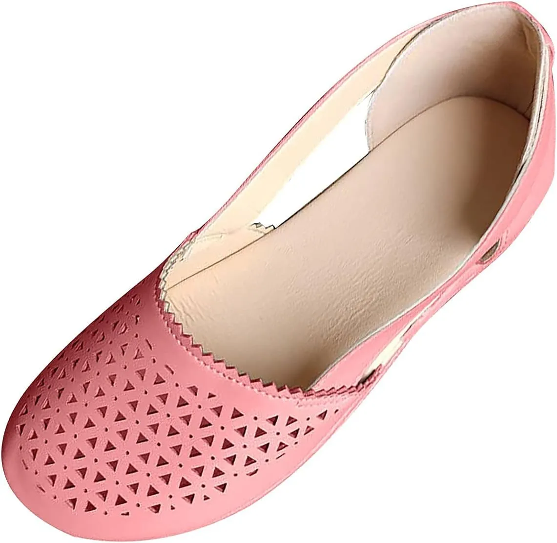 Closed Toe Sandals Women Hollow Out Shoes Orthotic Wedge Flats Sandals Round Toe Casual Slip On Comfort Eyelets Shoes