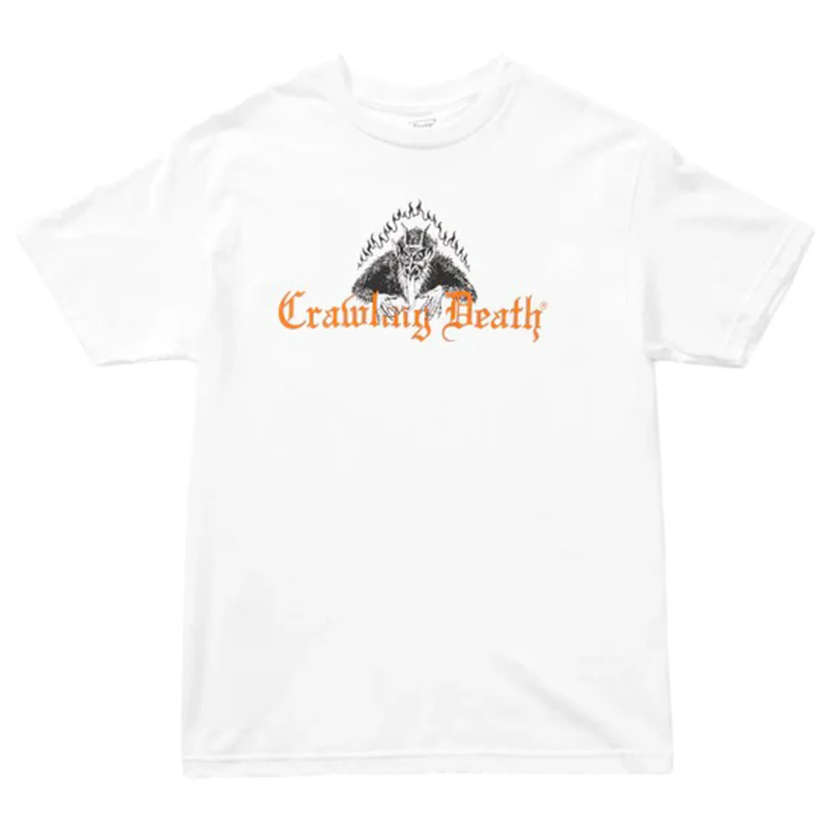 Crawling Death - Flame Devil Tee White