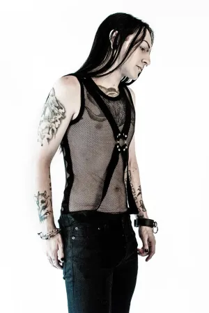 Cross Strap Fishnet Top