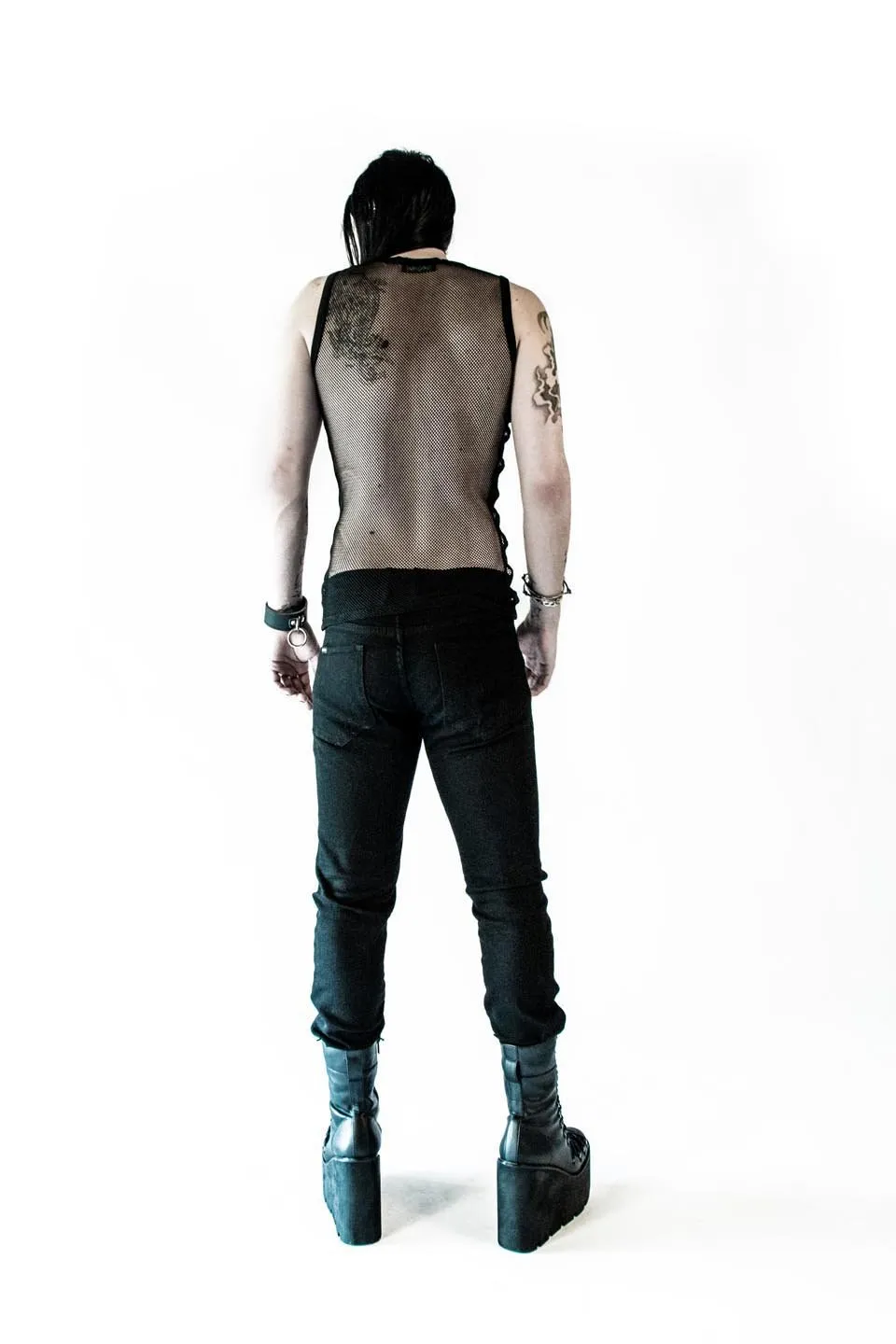 Cross Strap Fishnet Top