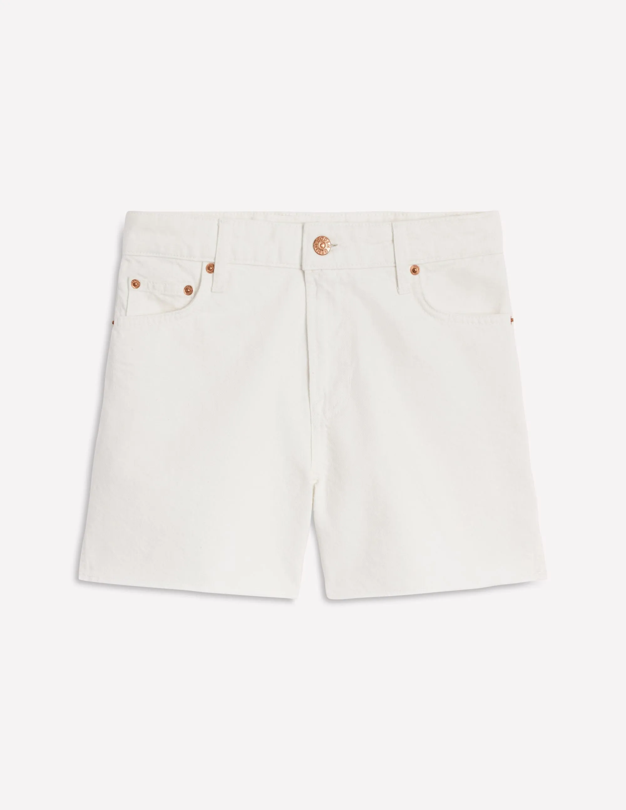 Cut Off Denim Shorts-White