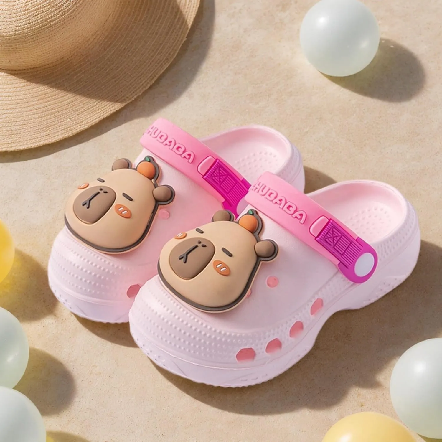 Cute Capybara Slippers for Kids,Girls Boys Clogs Garden Shoes,Toddler Slides Sandals,Water Shower Beach Shoes Indoor Outdoor