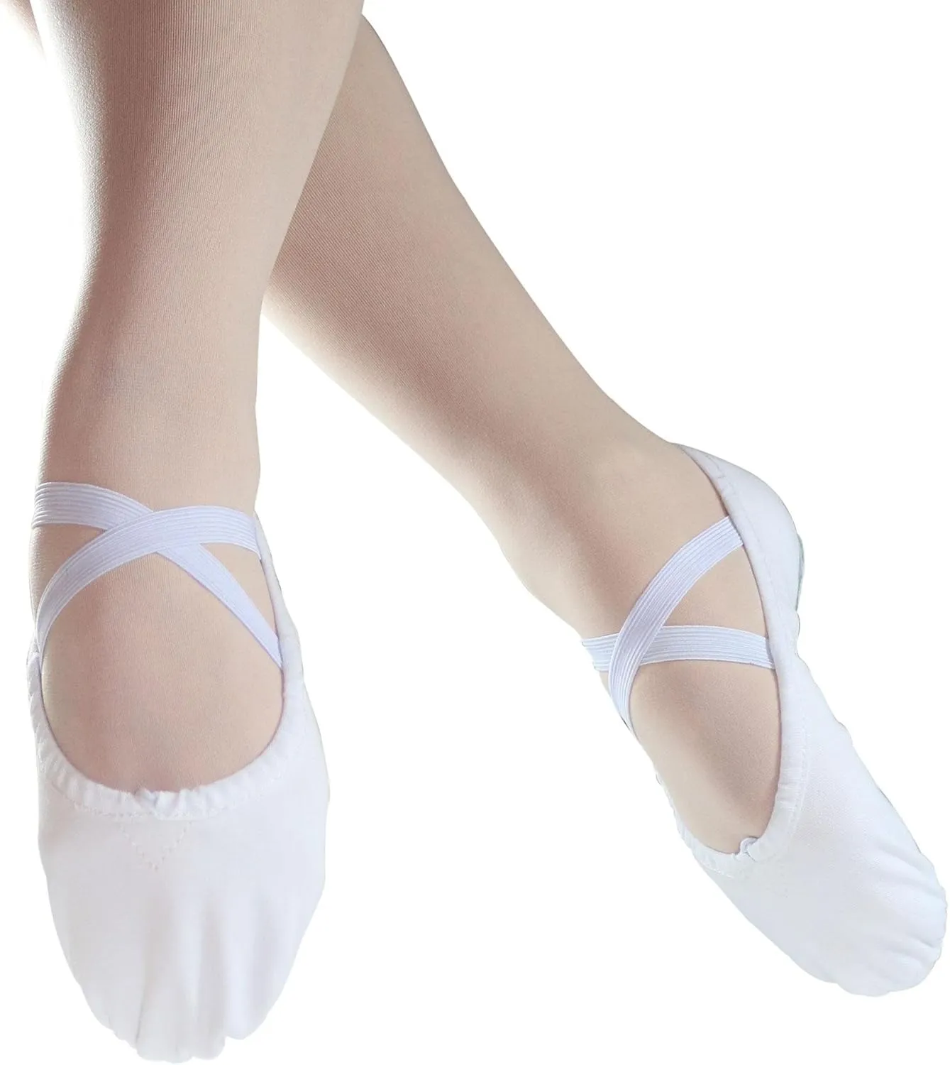 Danzcue Girl's Canvas Ballet Shoes Split Sole Ballet Slippers for Girl Dance Shoes