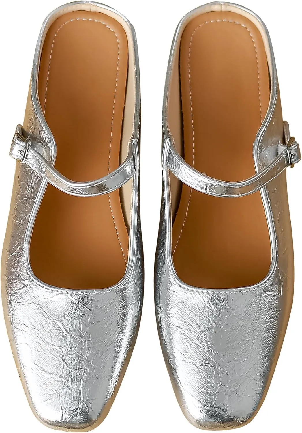 Dear Time Women's Closed Toe Mary Jane Backless Flats Slip-on Mules Casual Comfortable Shoes