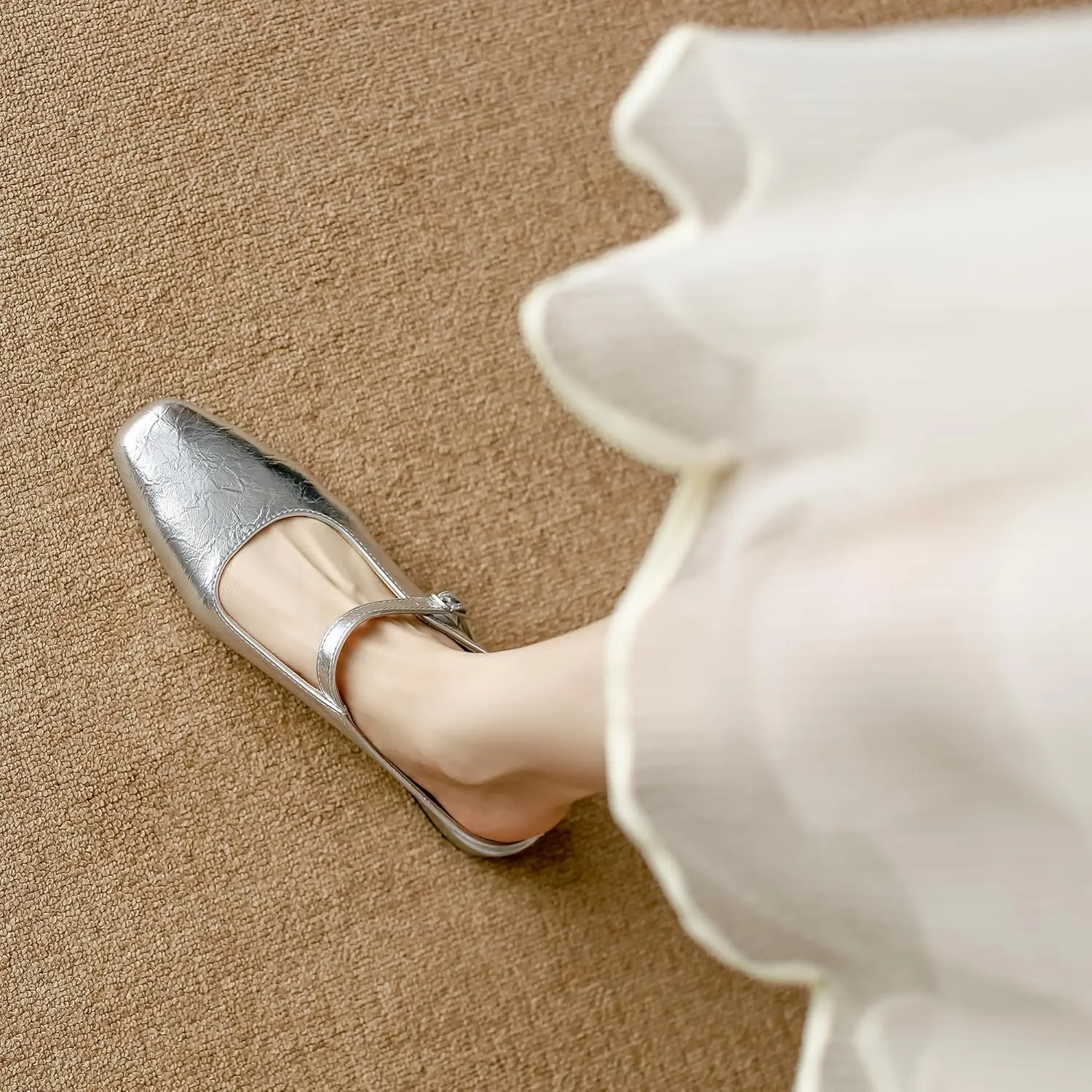 Dear Time Women's Closed Toe Mary Jane Backless Flats Slip-on Mules Casual Comfortable Shoes