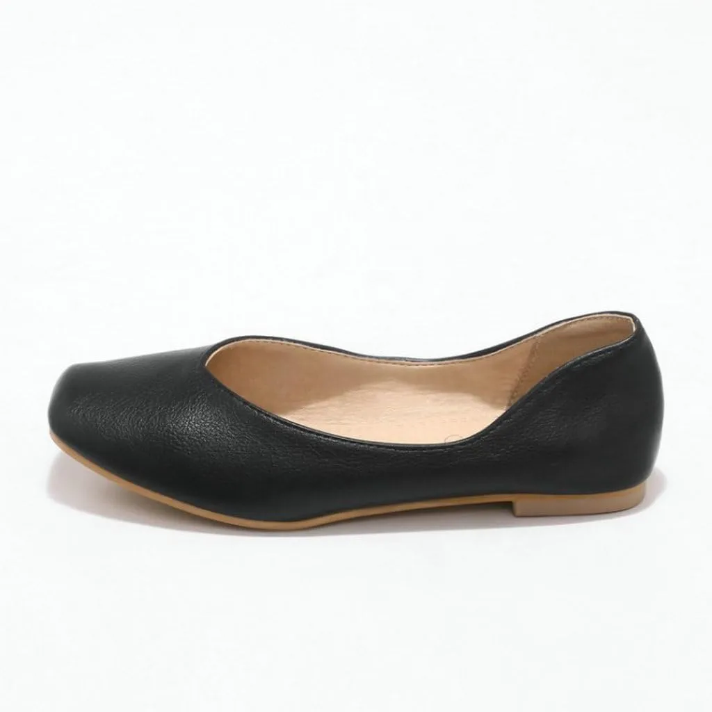 DINTAHA Square Toe Flats Closed Toe Ballet Flats Dressy Casual Slip On Ballerina Shoes