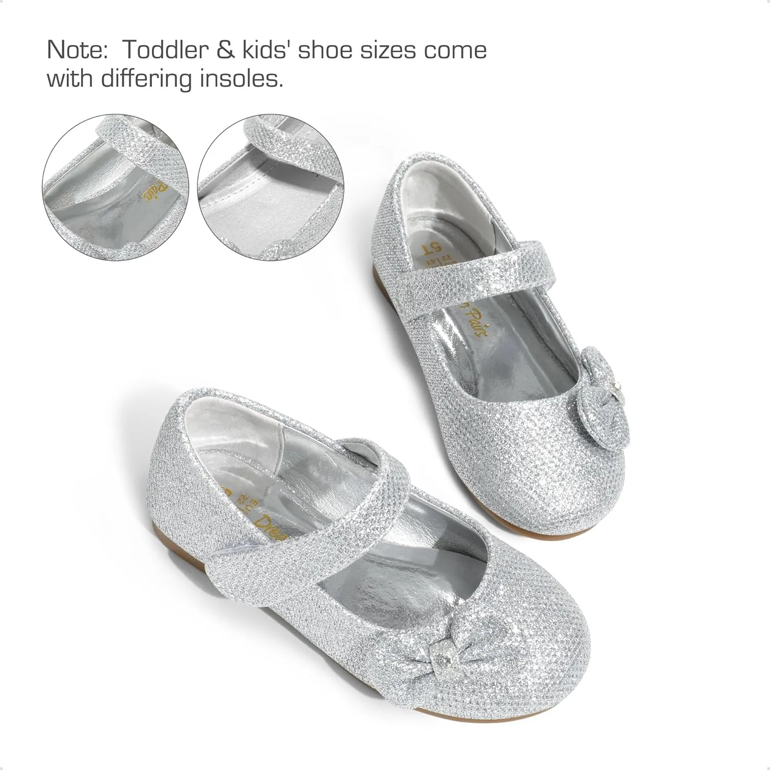 DREAM PAIRS Toddler Girls Dress Shoes Mary Jane Flats, Girls School Uniform Flats Bow Ballerina Shoes