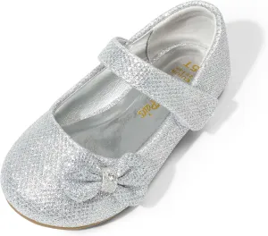 DREAM PAIRS Toddler Girls Dress Shoes Mary Jane Flats, Girls School Uniform Flats Bow Ballerina Shoes
