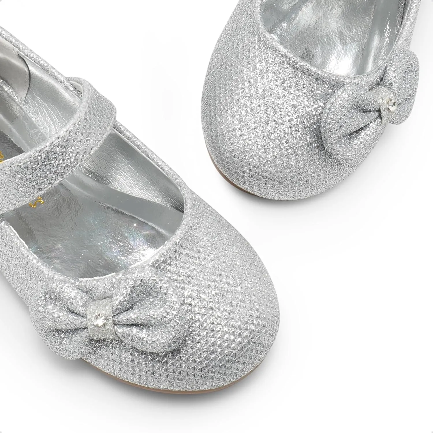 DREAM PAIRS Toddler Girls Dress Shoes Mary Jane Flats, Girls School Uniform Flats Bow Ballerina Shoes