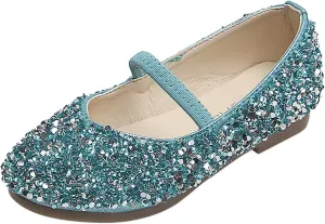 Dress Shoes for Girls Mary Jane Flats Sparkle Glitter Princess Shoes Wedding Party School Slip-On Ballet Shoes