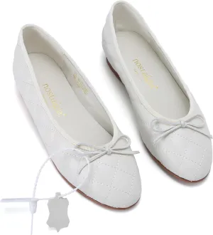 Euphoria Genuine Lambskin Bow Ballet Flats