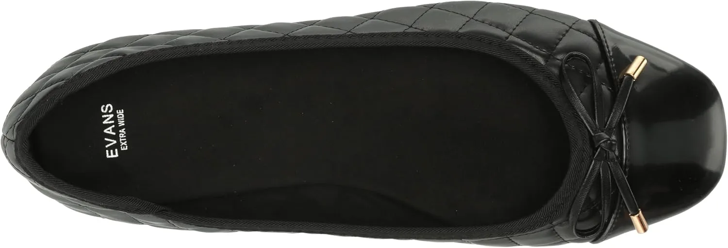 EVANS Women's Wide Fit Quilted Ballet Flat