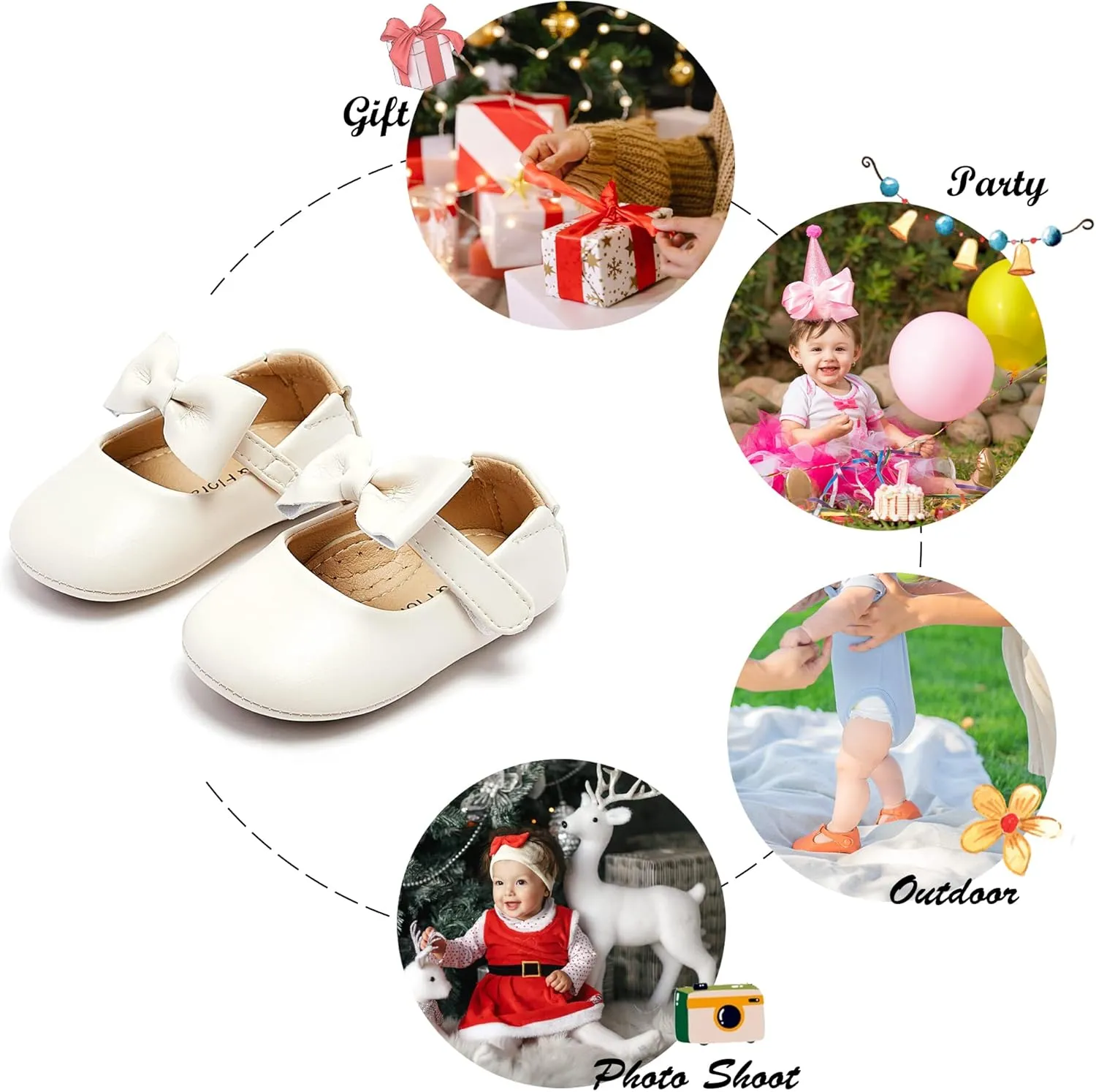 Felix & Flora Soft Sole Baby Shoes - Infant Baby Walking Shoes Moccasinss Rubber Sole Crib Shoes