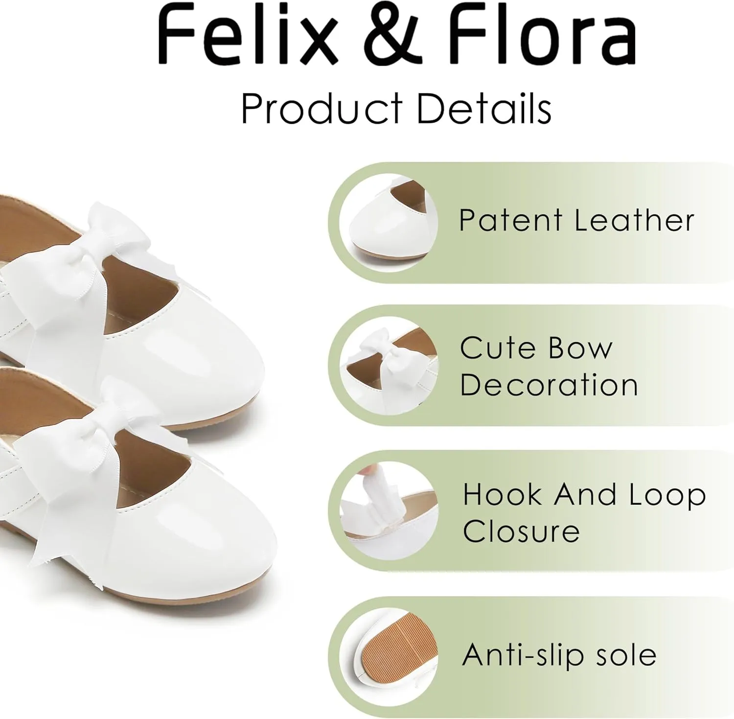 Felix & Flora Toddler Flower Girl Dress Shoes - Girl Ballet Flats Party School Shoes Wedding