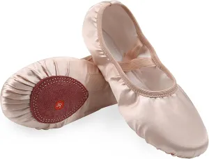 FGSS Girls Stain Ballet-Shoes Practice Dancing-Slippers for Toddler Kids 7-9M (Nude Pink, Medium, Numeric_7)
