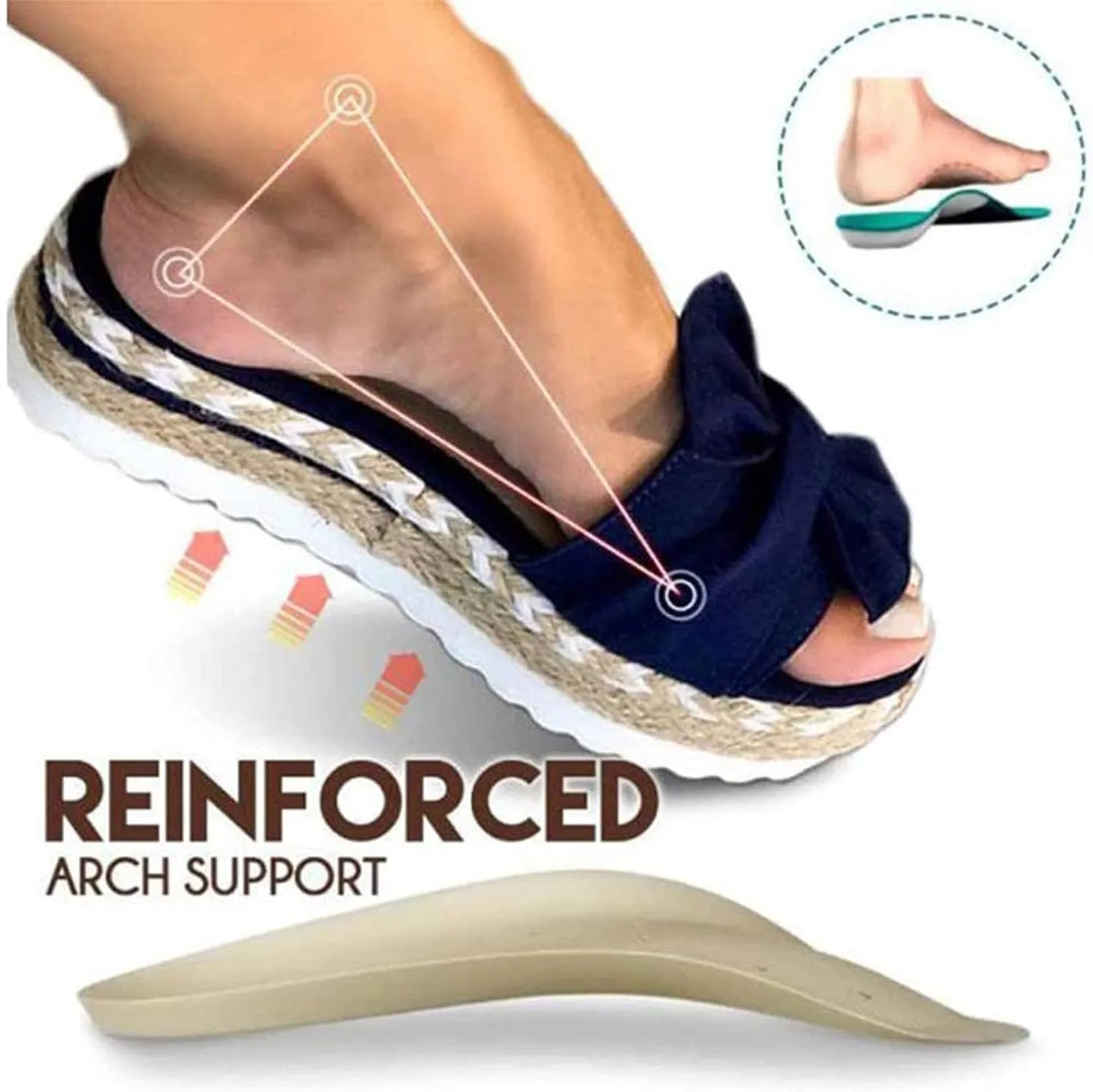 Flat Sandals for Women 2021 Fashion Bow Slip-On Platform Sandals Summer Open Toe Breathable Slippers Comfy Beach Travel Shoes,Black,37