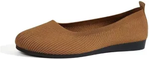 Flats Shoes for Women, Square Toe Ballet Flats Shoes with Arch Support, Knit Flats for Women Slip On Walking Flat Dress Shoes