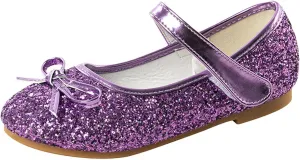 Flower Girl Dress Shoes Rhinestones Bow Mary Jane Ballet Flats for Girls Wedding Party Toddler Kids Dress Shoes Girls