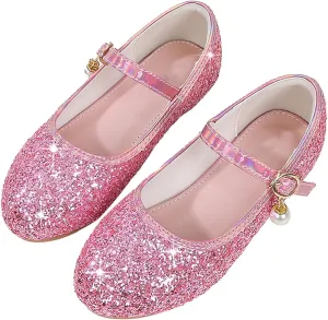 Flower Girls Dress Shoes Glitter Ballet Flat for Toddler Wedding Pary School Fashion Buckle Mary Jane Slippers Kids