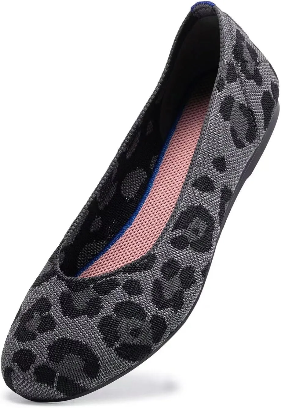 Frank Mully Womens Ballet Flat Shoes Knit Dress Shoes Round Toe Slip On Ballerina Walking Flats Shoes for Woman Low Wedge Comfort Soft