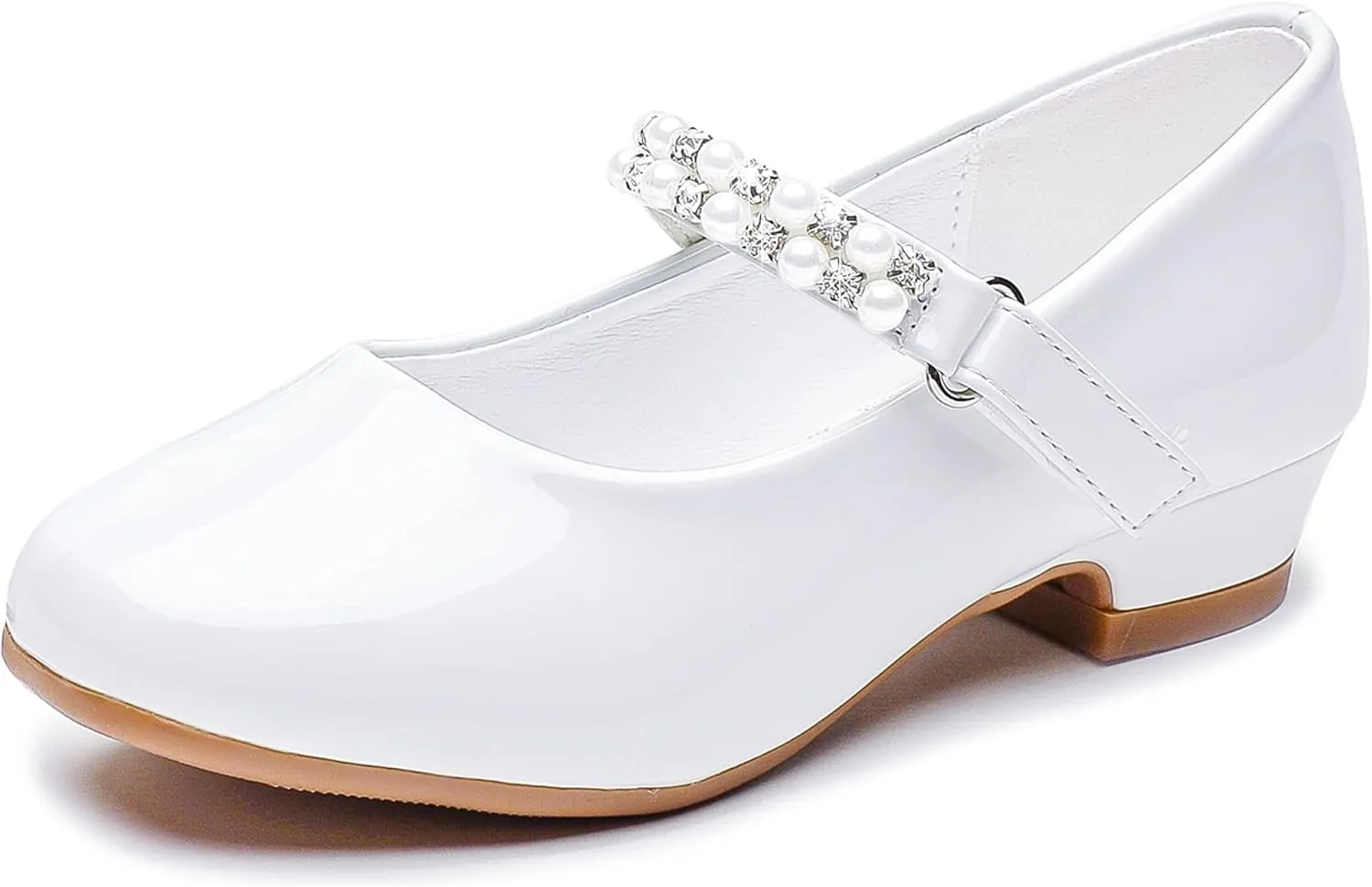 Furdeour Toddler Girls Mary Janes Shoes Low Heel Ballet Flats Wedding Party Dress Shoes for Kids