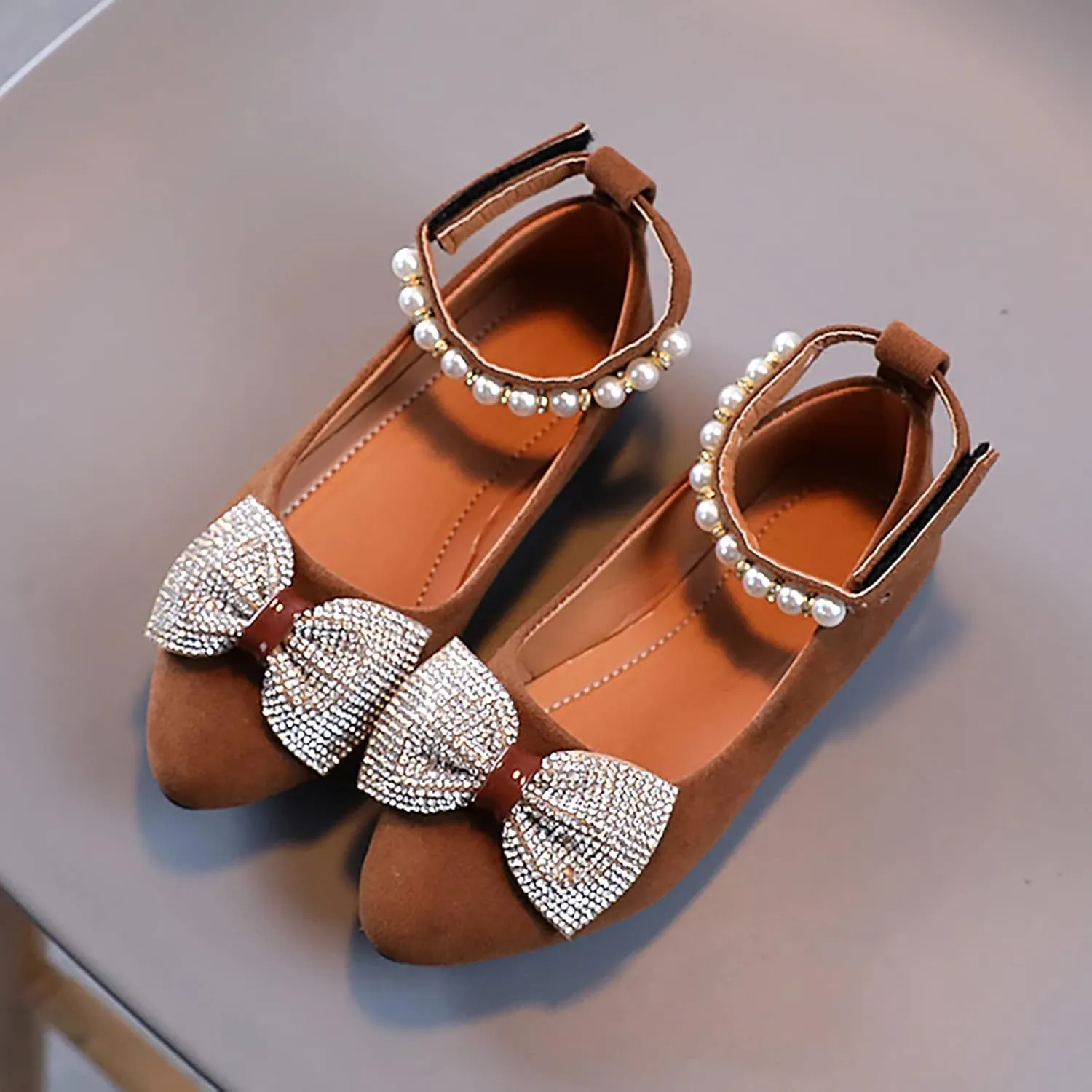 Girls Ballerina Shoes Mary Jane Front Bow Dress Shoes for Wedding Toddler Little Kid/Big Kid