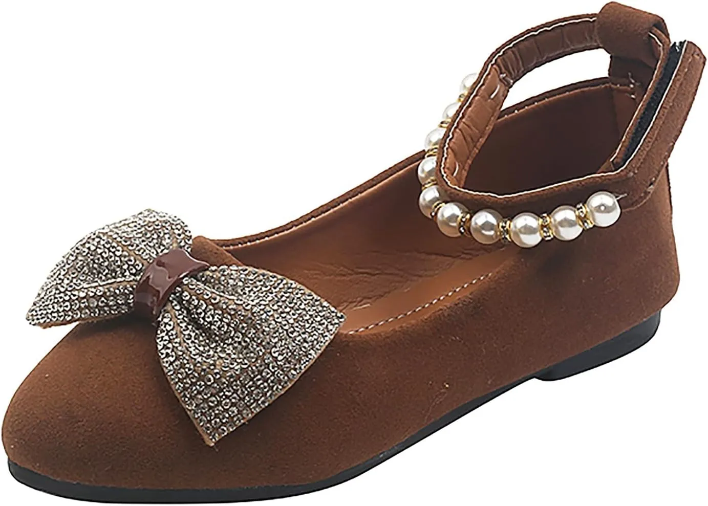 Girls Ballerina Shoes Mary Jane Front Bow Dress Shoes for Wedding Toddler Little Kid/Big Kid