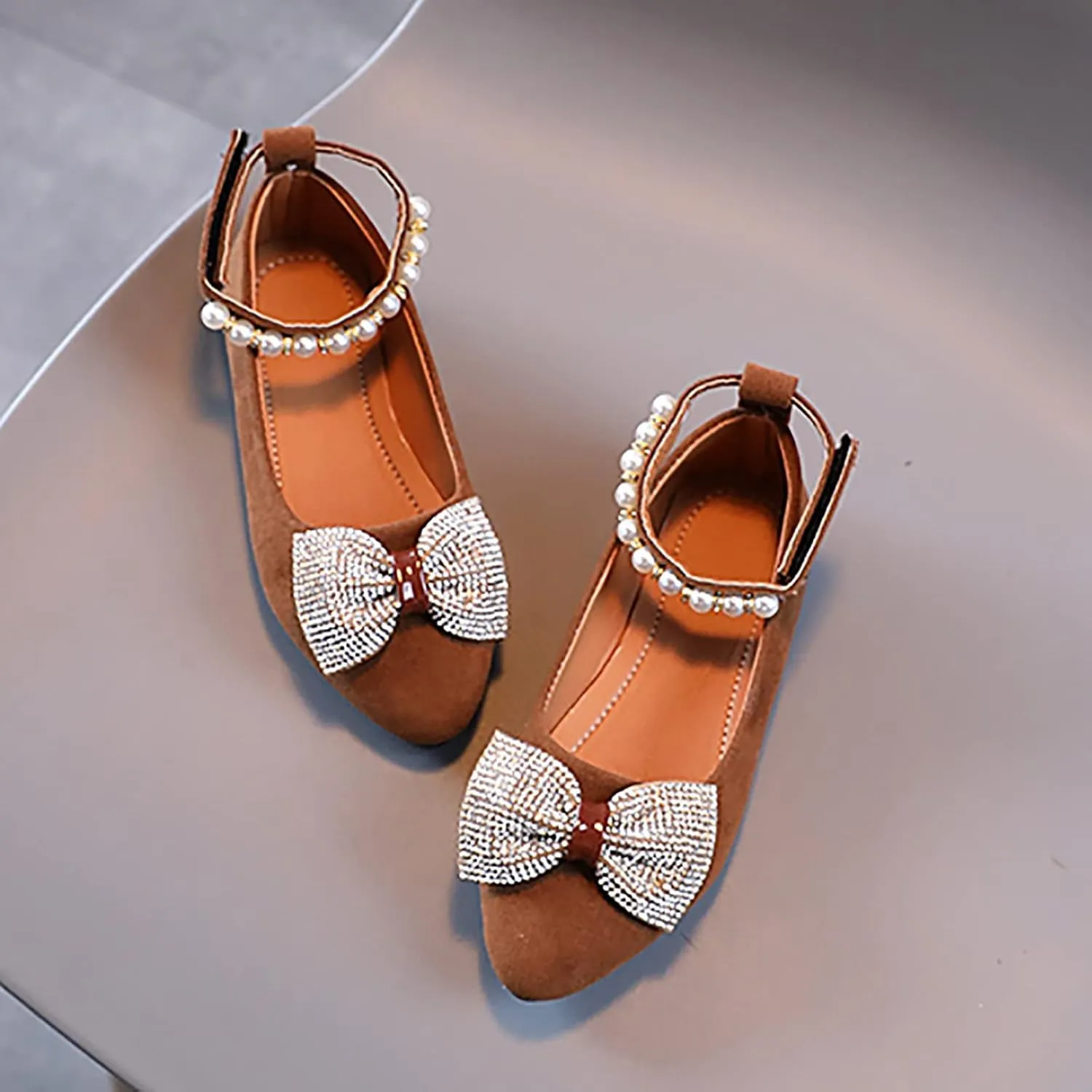Girls Ballerina Shoes Mary Jane Front Bow Dress Shoes for Wedding Toddler Little Kid/Big Kid