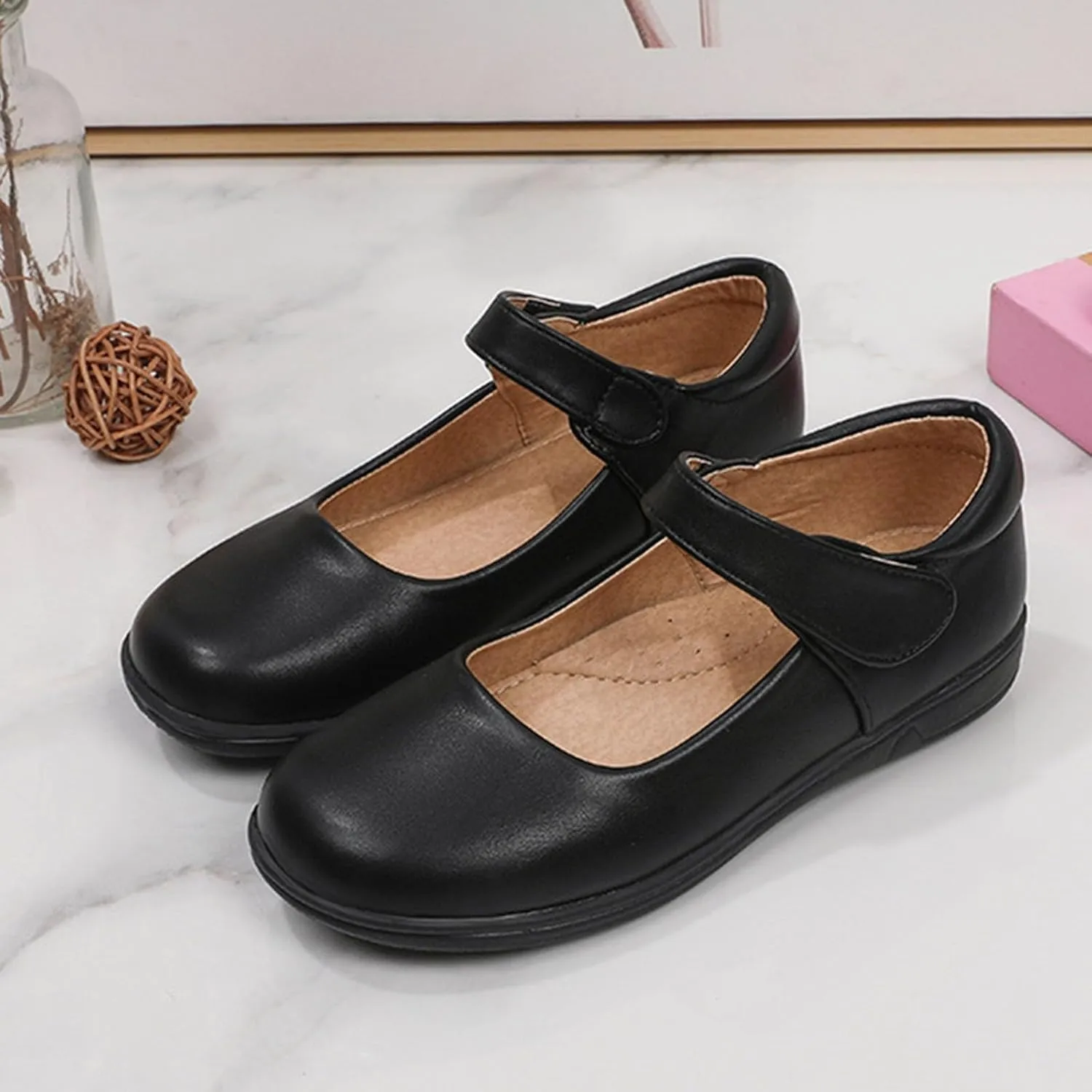 Girls Ballet Dress Shoes Kids Toddler Mary Jane Flats Pu Leather Solid Wedding Party School Communio Oxfor Shoes