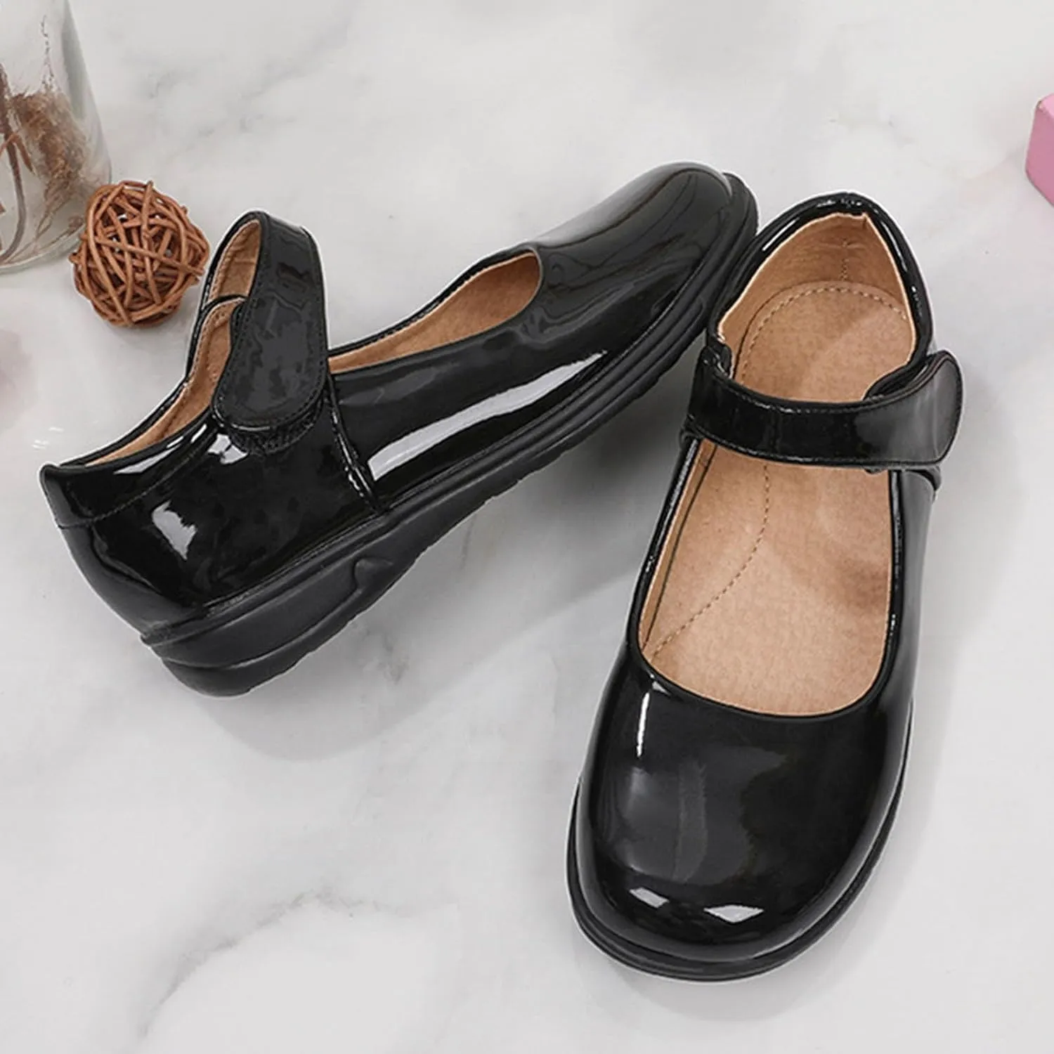 Girls Ballet Dress Shoes Kids Toddler Mary Jane Flats Pu Leather Solid Wedding Party School Communio Oxfor Shoes