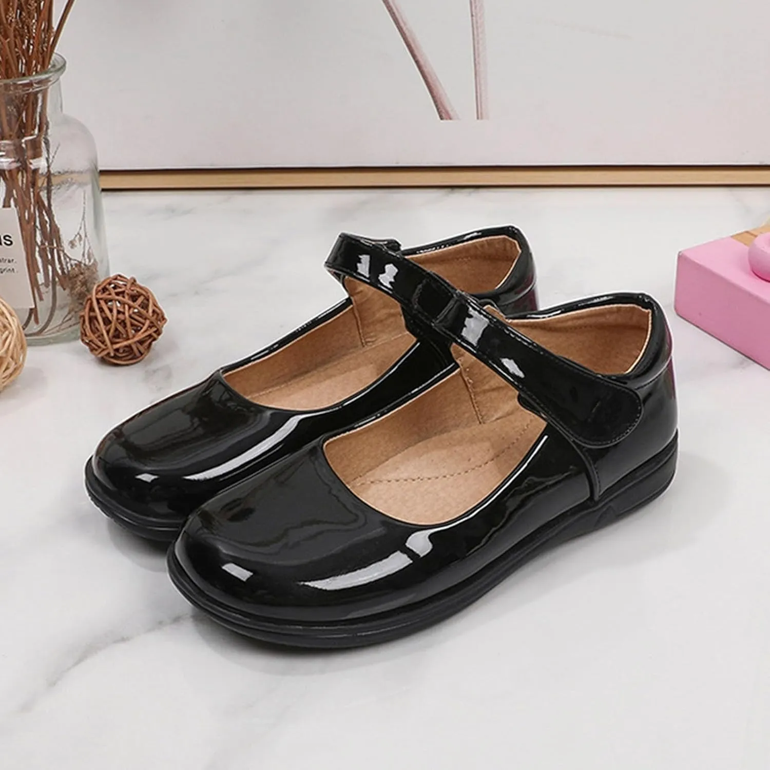 Girls Ballet Dress Shoes Kids Toddler Mary Jane Flats Pu Leather Solid Wedding Party School Communio Oxfor Shoes